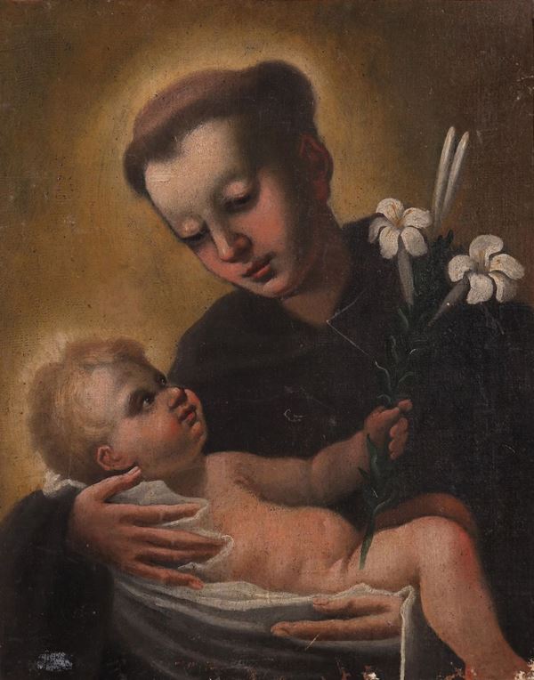 Ignoto inizio XVIII secolo - Sant'Antonio da Padova col Bambino