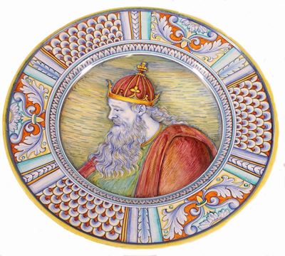 Grande Piatto in Maiolica Policroma
