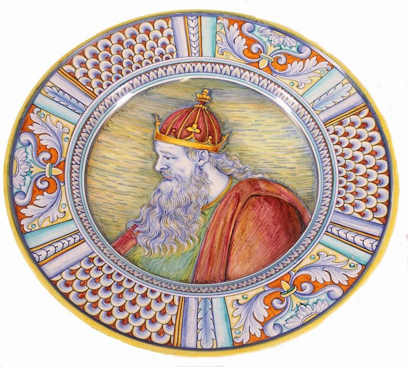 Grande Piatto in Maiolica Policroma