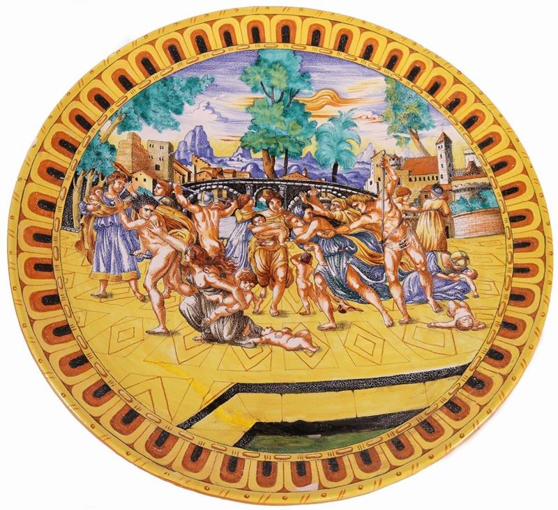 Grande Piatto in Maiolica Policroma