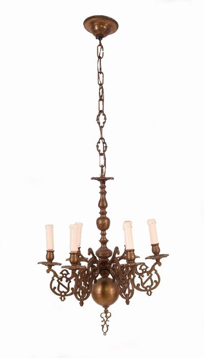 Lampadario Olandese in Bronzo