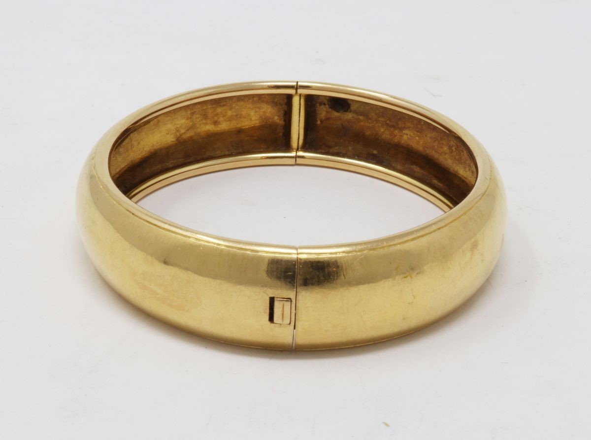 Bracciale a Fascia Rigida Bombata in Oro Giallo