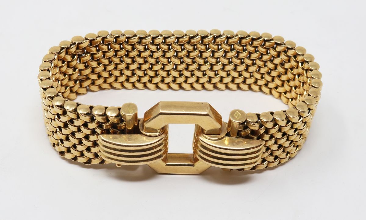 Bracciale in Oro Giallo a Maglia Morbida