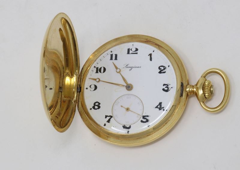 Longines Orologio da Tasca in Oro Giallo a Doppia Cassa