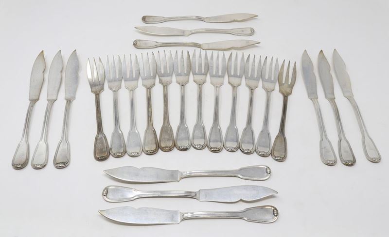 Set di Posate da Pesce in Argento
