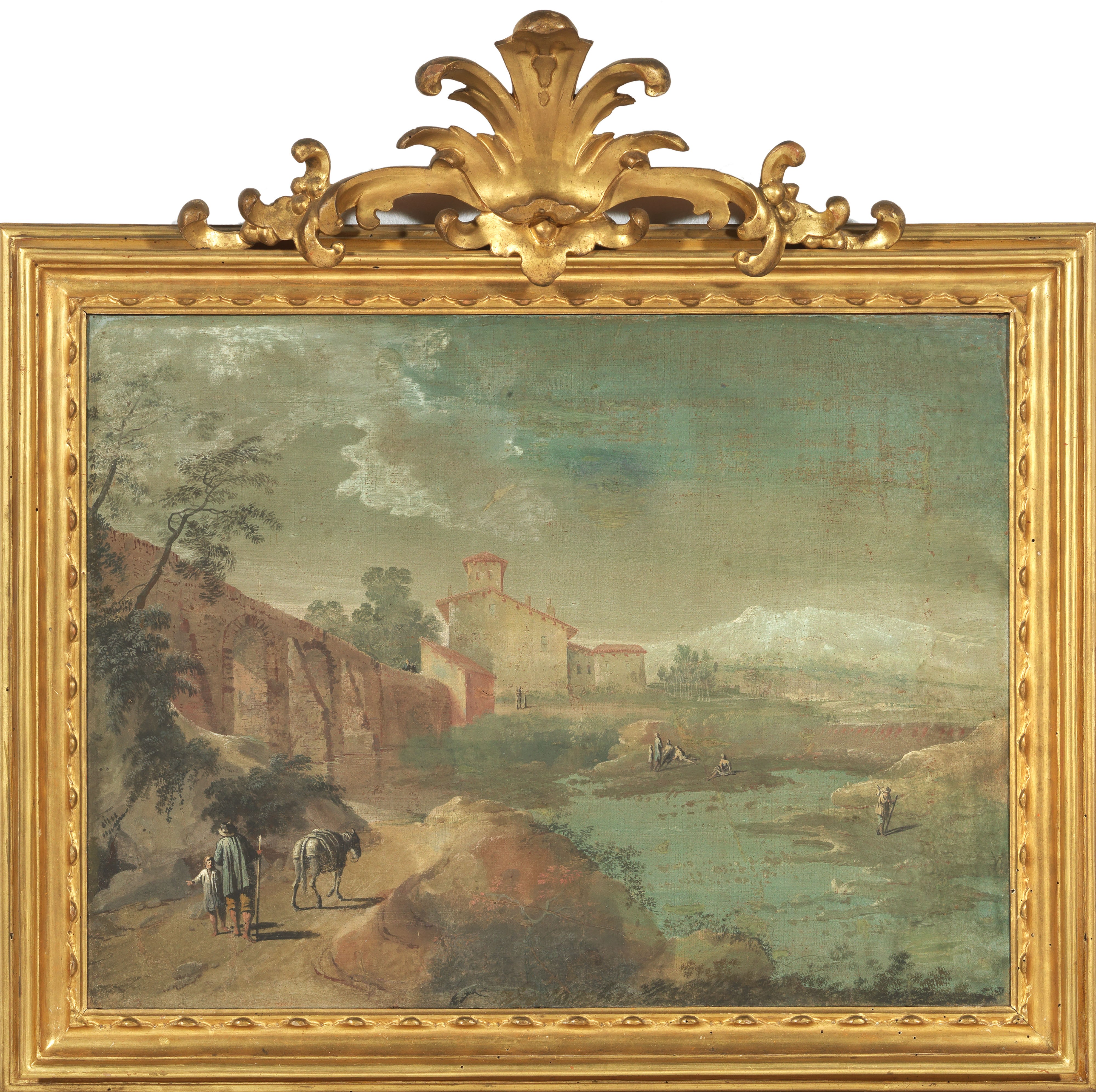 Scuola Bolognese del XVIII Secolo - «paesaggio Fluviale con Architettura e Figure» e «paesaggio F...