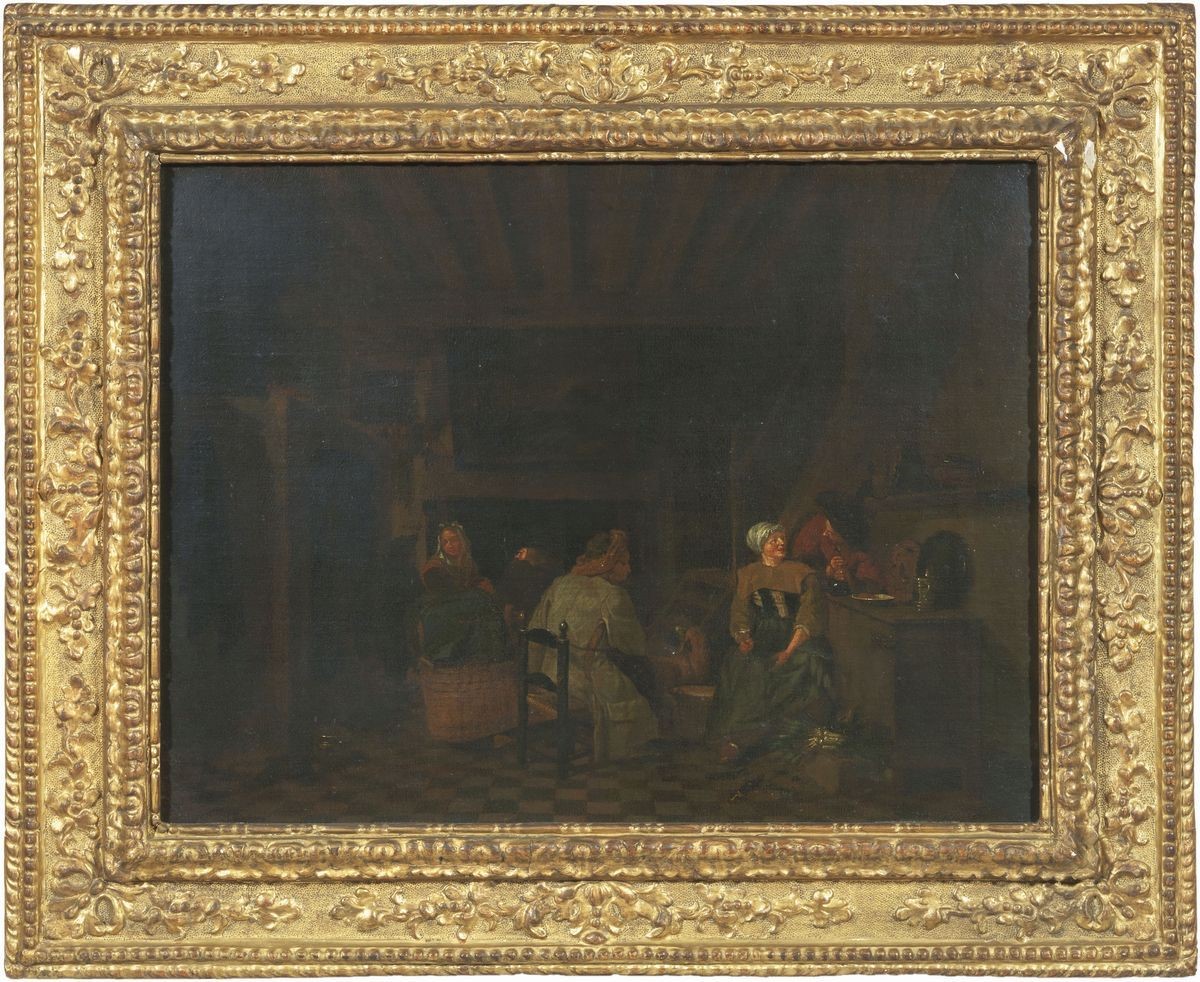 Jean Josef Horemans il Vecchio Detto le Brun (attr. A) - «la Preghiera Prima del Pasto» e «scena ...