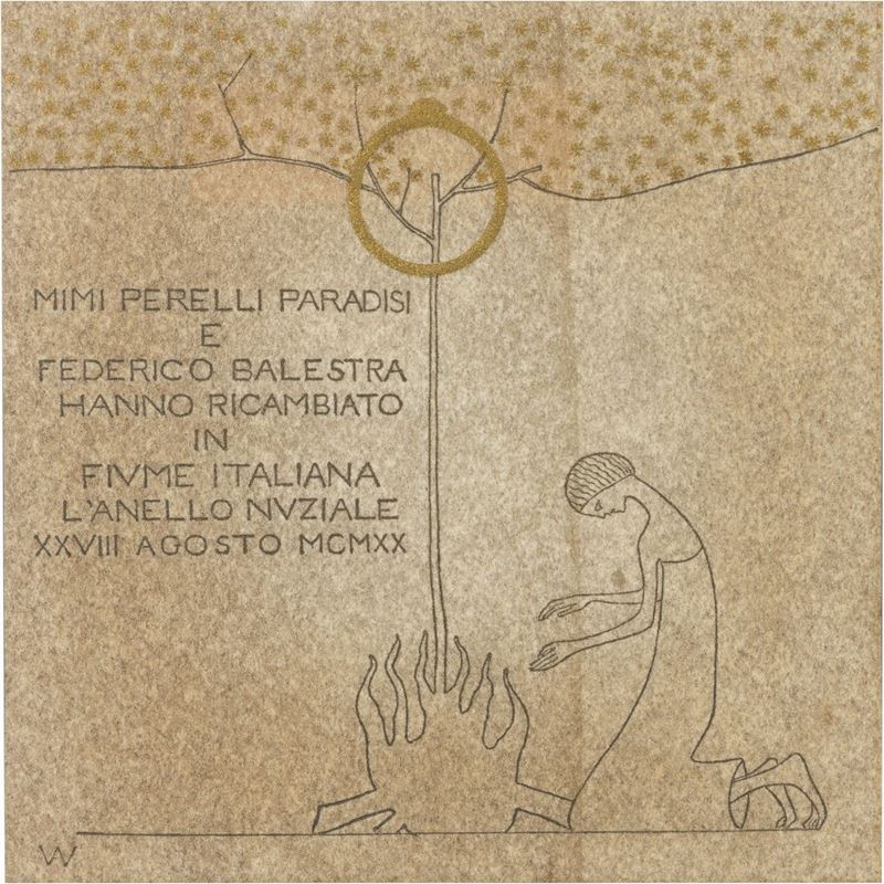 Adolfo Wildt - Annuncio del Matrimonio Balestra