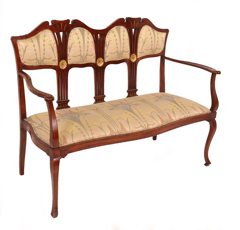 Salotto Liberty in Legno di Mogano