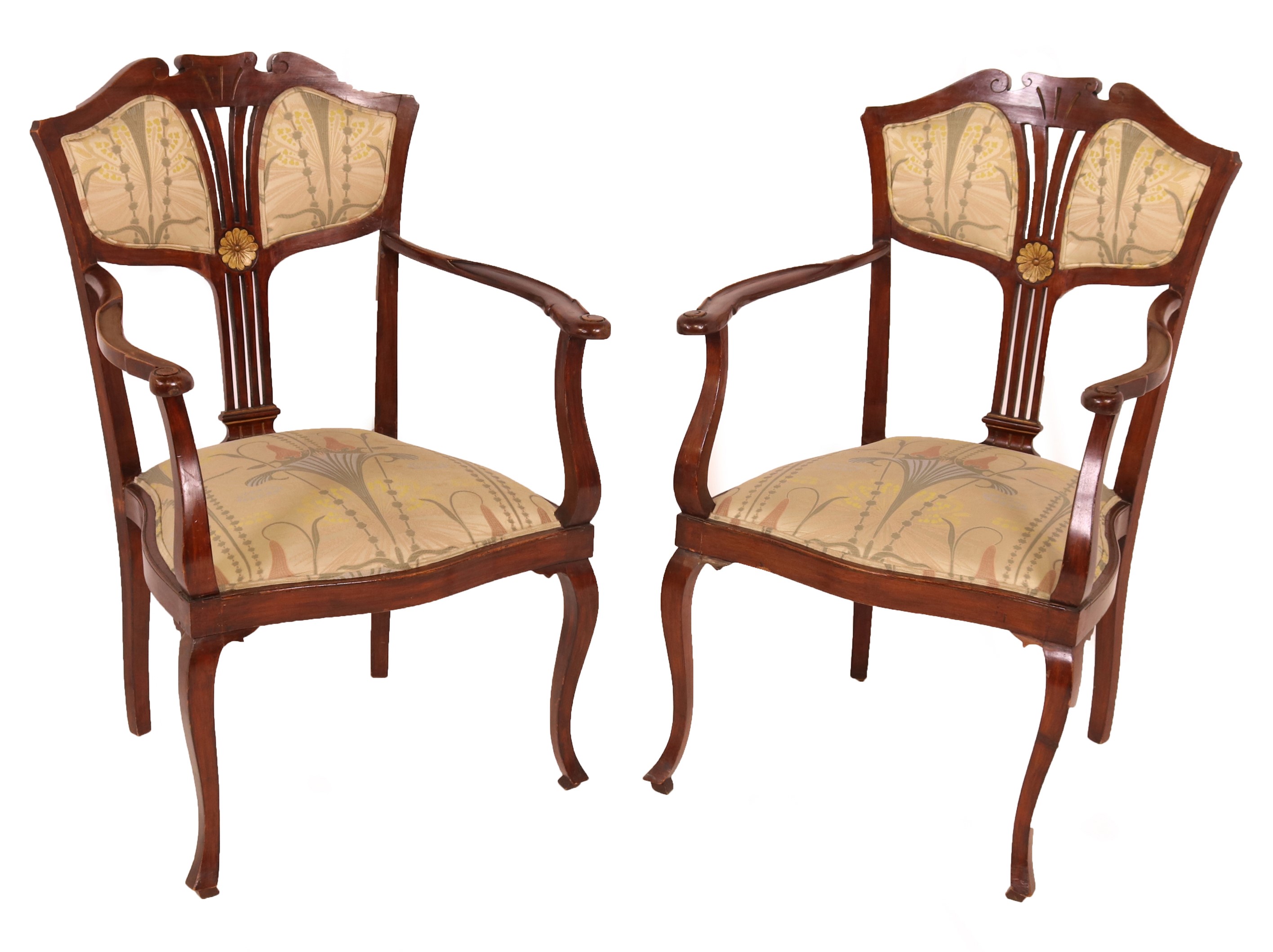 Salotto Liberty in Legno di Mogano