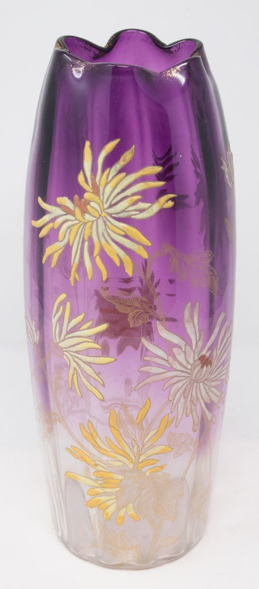 Vaso cilindrico Olga in vetro viola