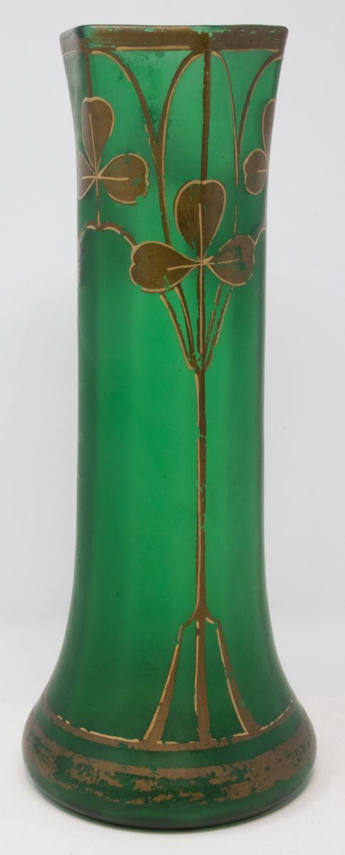 Vaso cilindrico in vetro verde