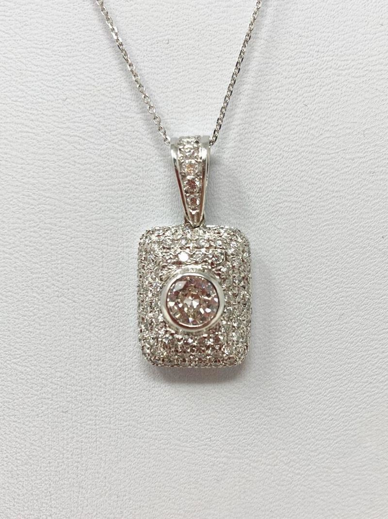 Pendente in Oro Bianco e Brillanti