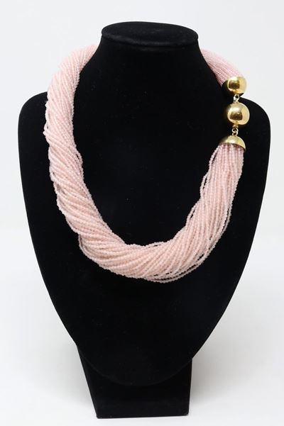 Collana Girocollo in Quarzo Rosa