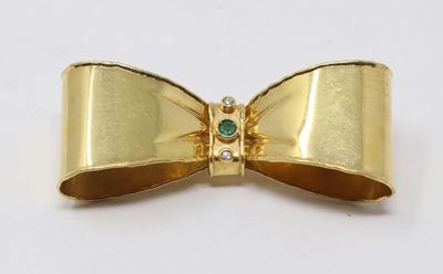 Spilla a Fiocco in Oro Giallo