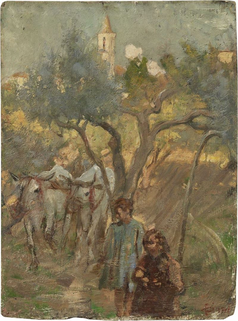 Cesare Ciani - Paesaggio con Armenti (strada nel Chianti)