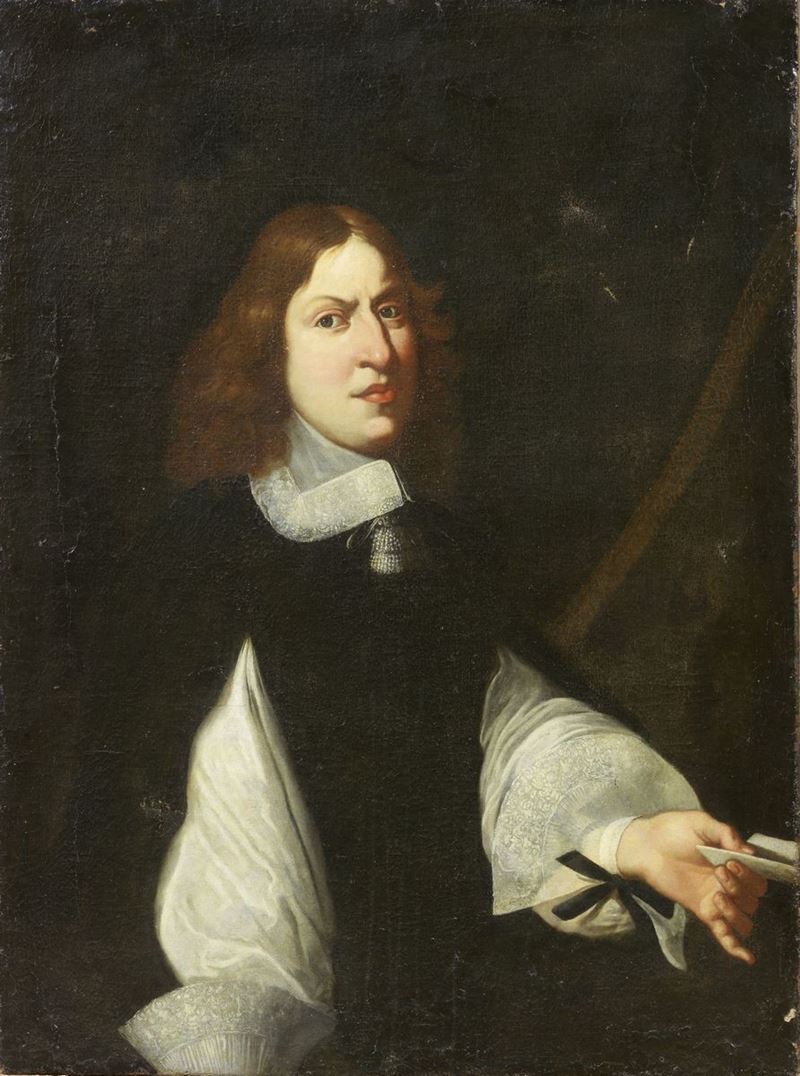 Scuola Toscana del XVII Secolo - Ritratto di Gentiluomo con Lettera