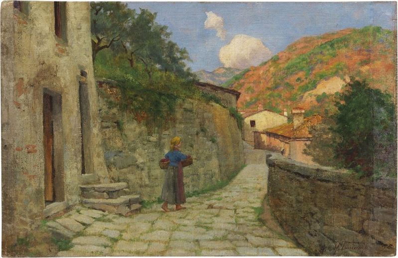 Adolfo Tommasi - Contadina in Strada