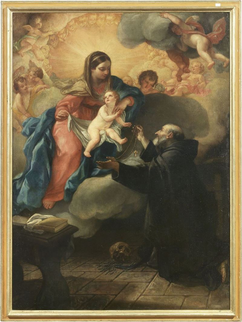 Cerchia di Bartolomeo e Tommaso Chiari - Madonna Col Bambino e Santo