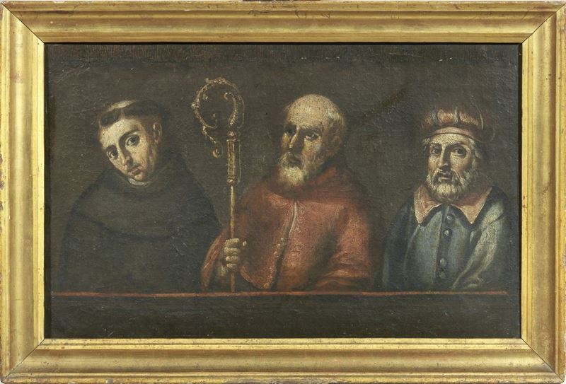 Scuola Italiana del XVII Secolo - Sant'antonio, Sant'agostino e un Santo