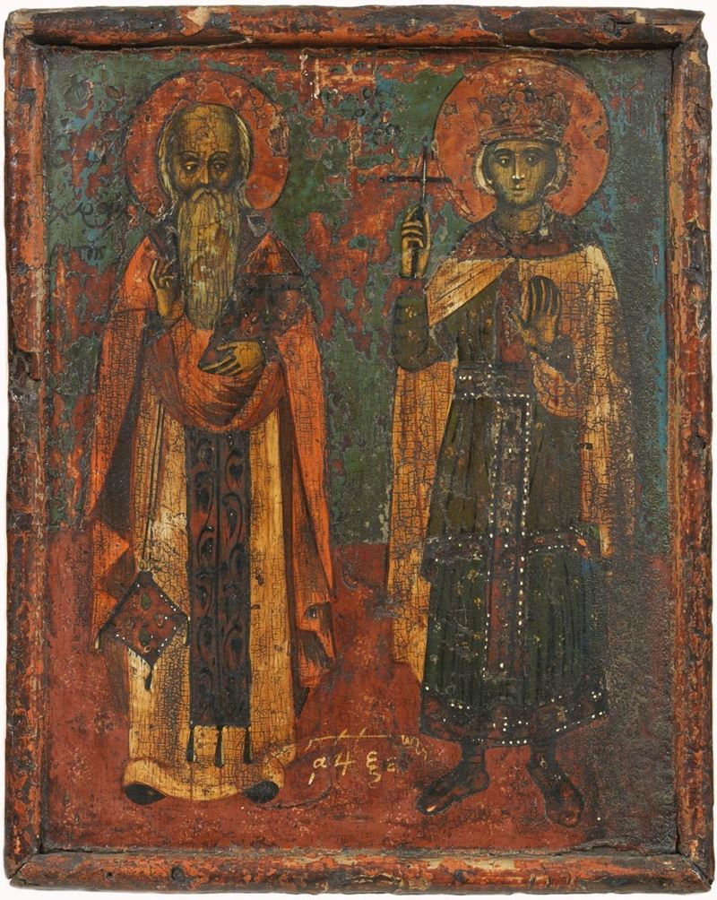 Scuola Greco-ortodossa del XVIII Secolo - San Nicola e Sant'elena