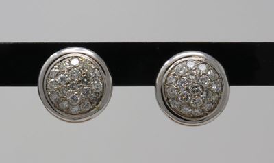 Orecchini Circolari in Oro Bianco con Pavé di Brillanti