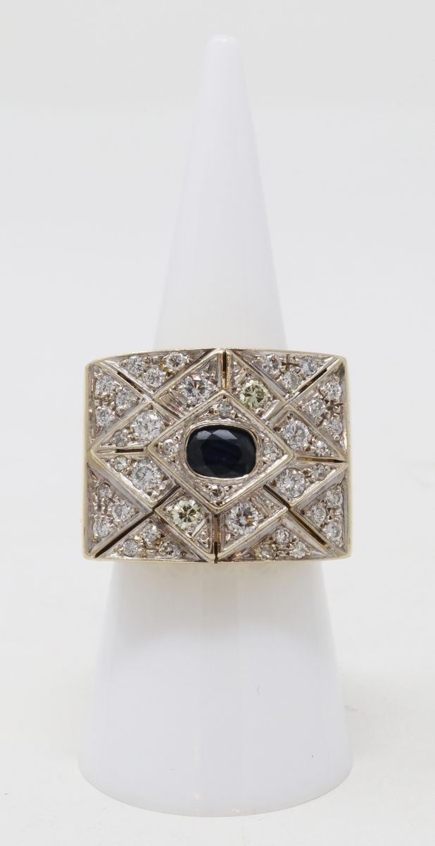 Anello a Fascia in Oro Giallo e Bianco