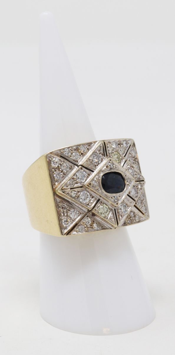 Anello a Fascia in Oro Giallo e Bianco