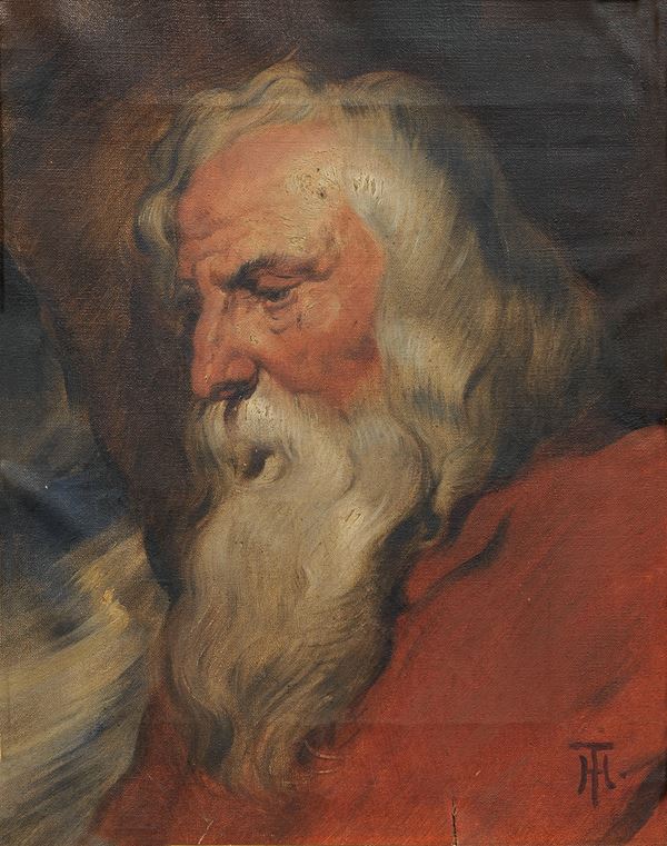 Hans Temple (attr. a) : Ritratto di vecchio alla Rubens  - Olio su tela - Asta Importanti Dipinti Antichi - I - Casa d'aste Farsettiarte