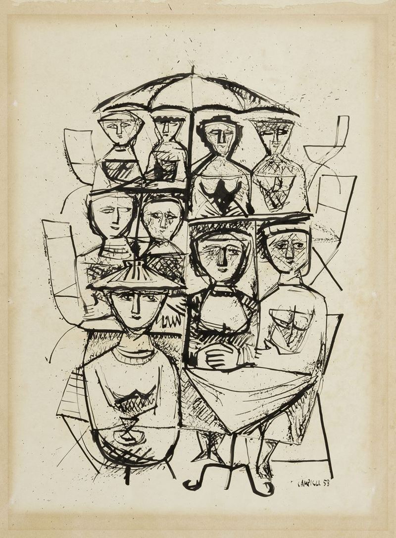 Massimo Campigli - Donne ai Tavolini