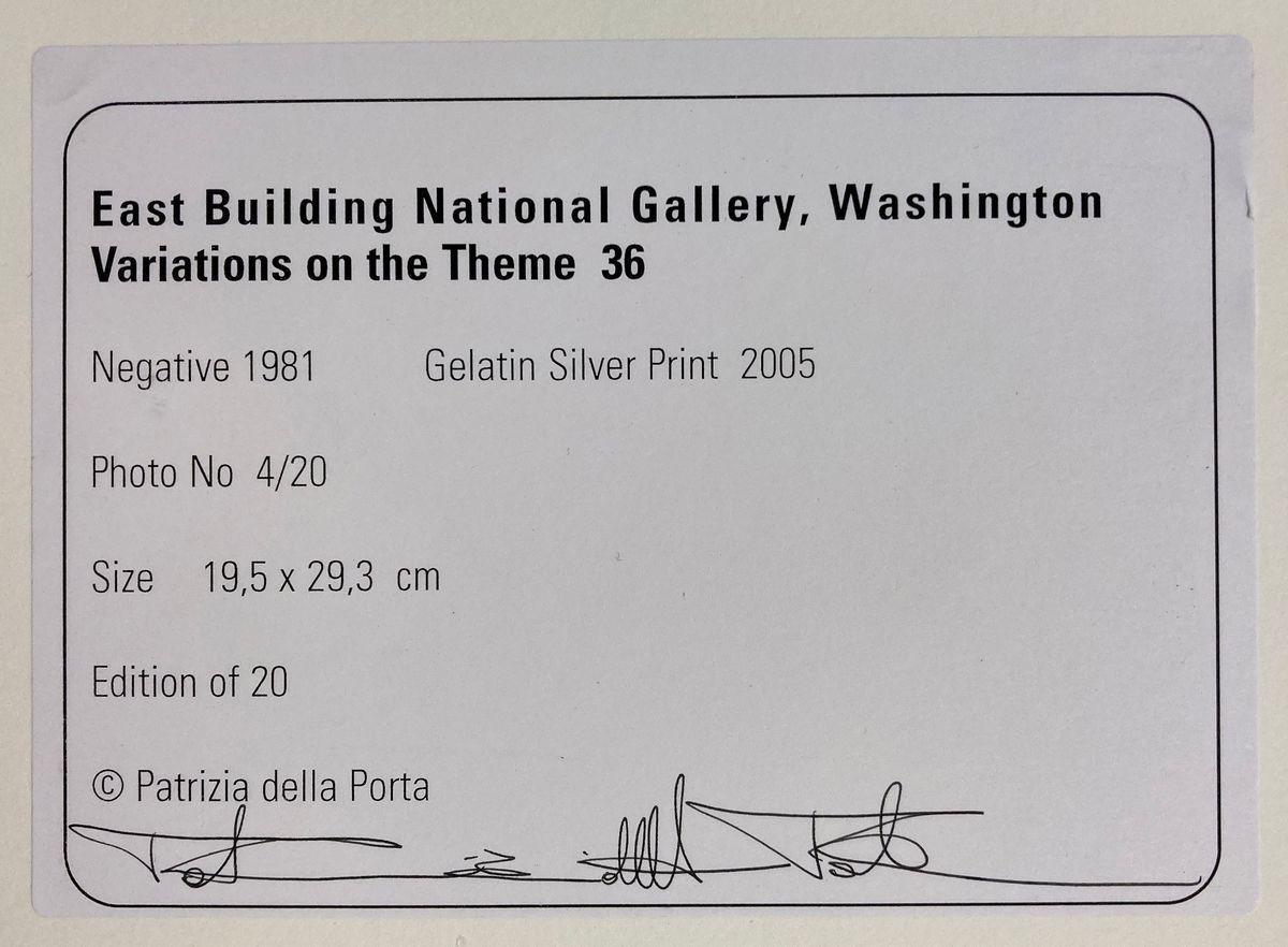 Patrizia della Porta - East Building National Gallery, Washington. Variations On The Theme N. 35 ...