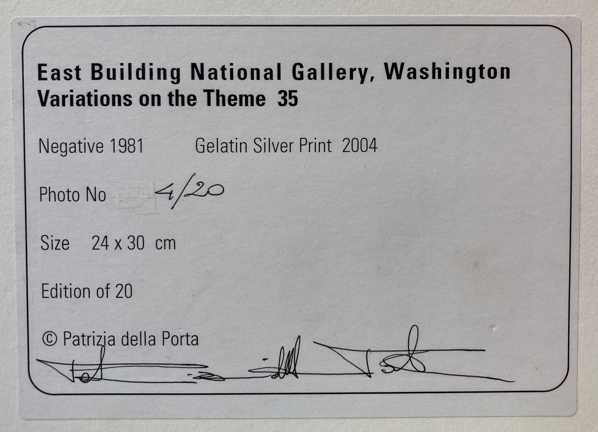 Patrizia della Porta - East Building National Gallery, Washington. Variations On The Theme N. 35 ...