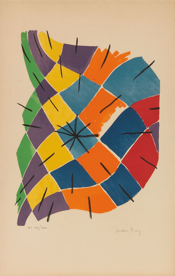 Man Ray : Vitrail  (1968)  - Litografia a colori, es. H.C. VII/XXV - Auction Contemporary Art - I - Casa d'aste Farsettiarte