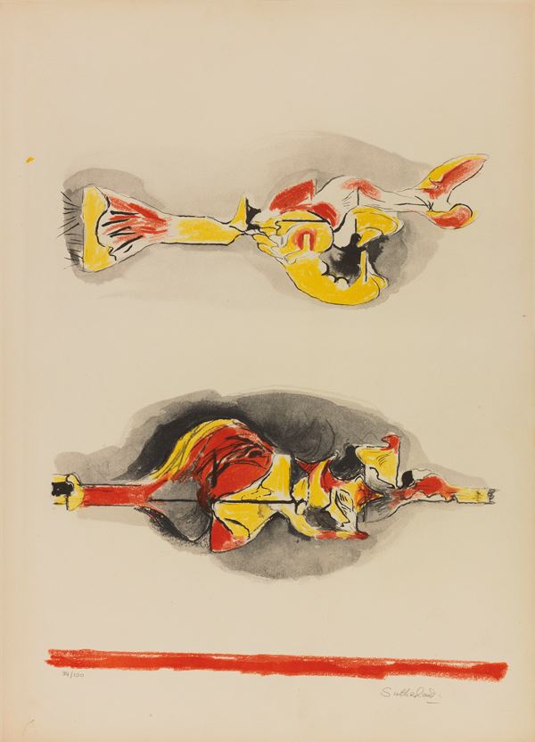 Graham Sutherland : Composizione  - Litografia a colori, es. 94/100 - Asta Arte Contemporanea - I - Casa d'aste Farsettiarte
