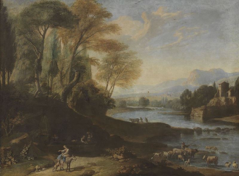 Ignoto del XVIII Secolo - Paesaggio con Figure