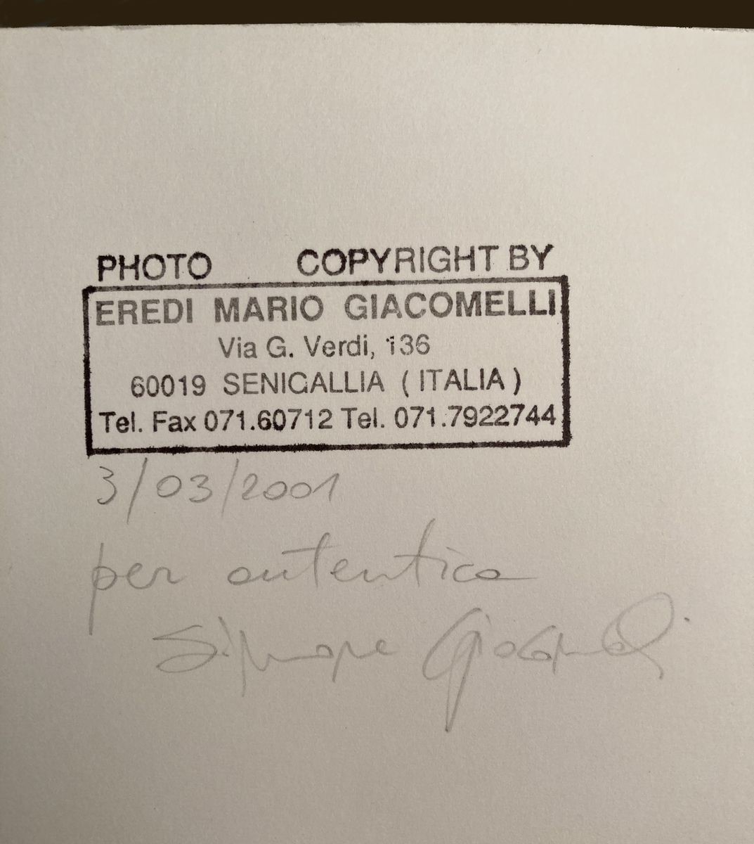 Mario Giacomelli - Senza Titolo - dalla Serie «presa di Coscienza sulla Natura»