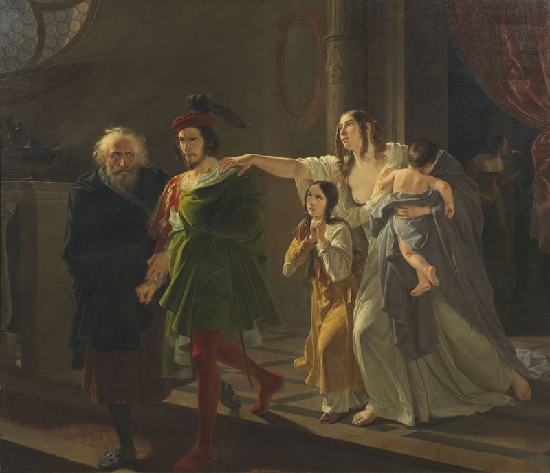 Ignoto Pittore Romantico del XIX Secolo - Scena di Commiato