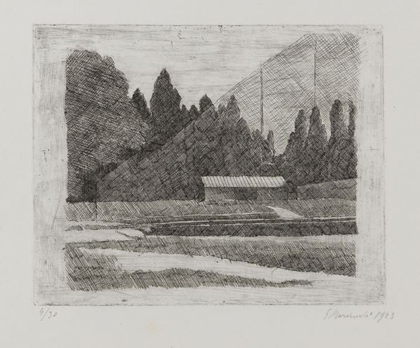 Giorgio Morandi - Campo di tennis ai Giardini Margherita a Bologna