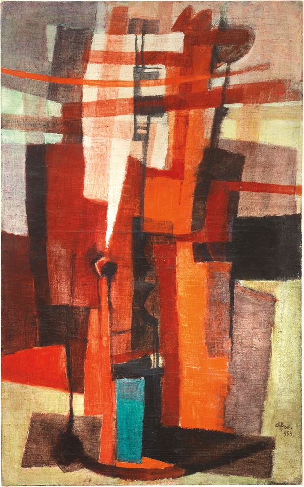 Afro : La città rossa  (1953)  - Tecnica mista su tela - Asta Arte Contemporanea - I - Casa d'aste Farsettiarte