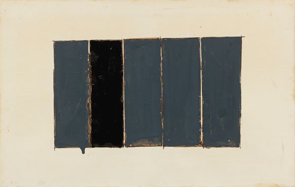Mario Schifano : Senza titolo  (1962)  - Tecnica mista su carta applicata su tela - Asta Arte Contemporanea - I - Casa d'aste Farsettiarte