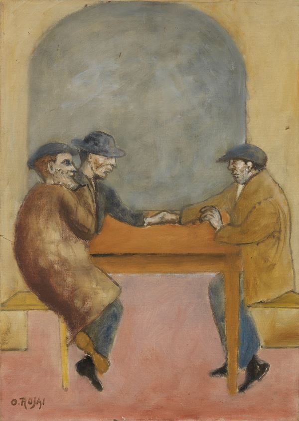 Ottone Rosai - Tre uomini al tavolo