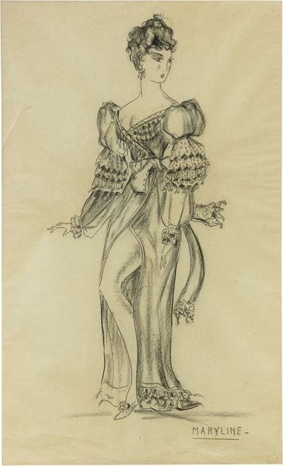 Maryline - Bozzetto di Costume per «i Due Sergenti»