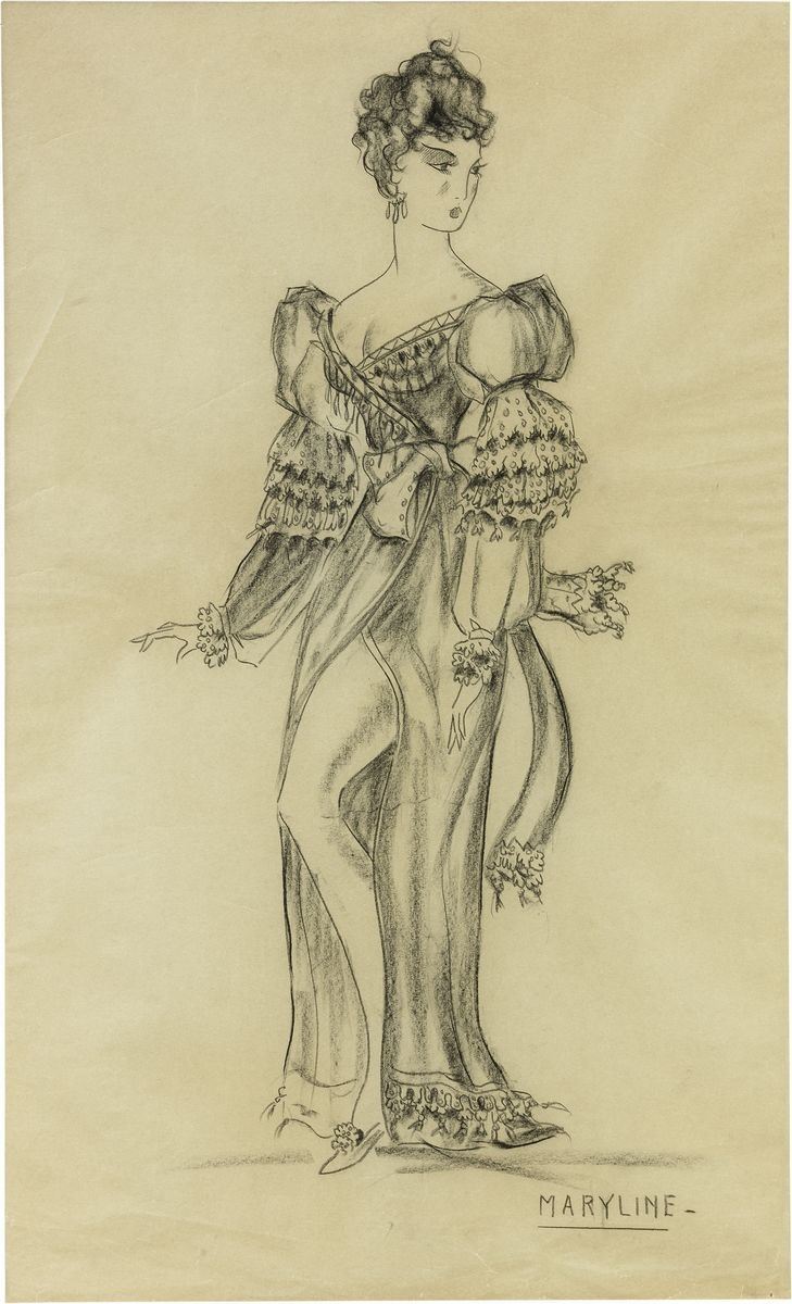 Virgilio Marchi - Maryline - Bozzetto di Costume per «i Due Sergenti»