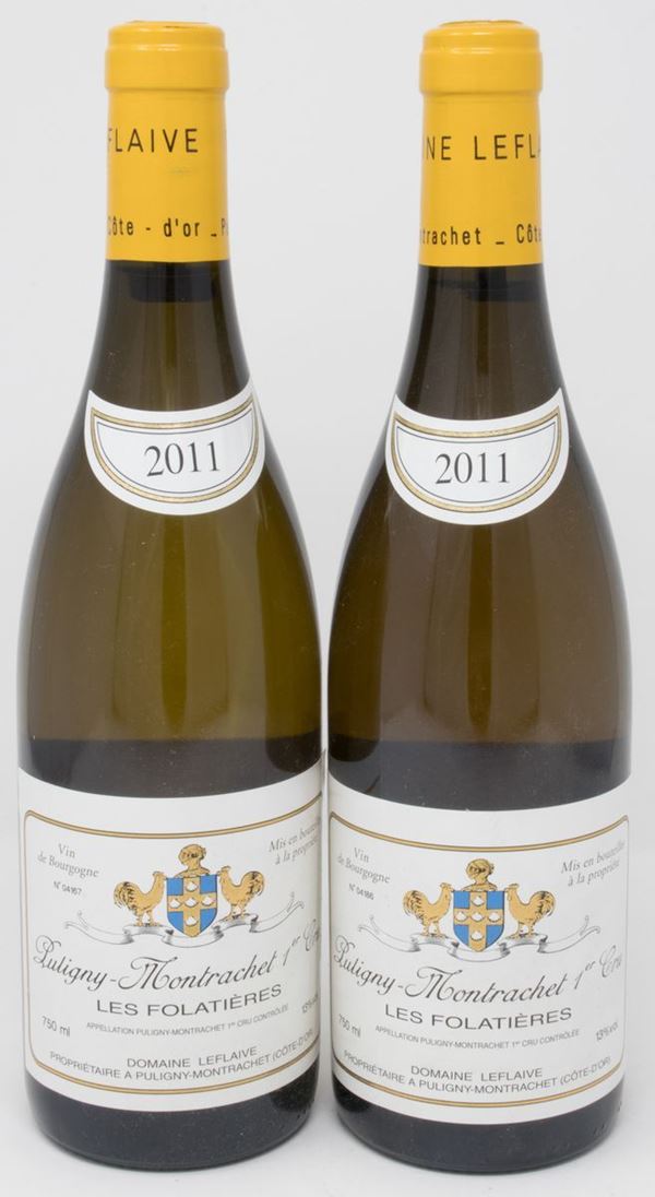 Puligny-Montrachet, Les Folatières, Domaine Leflaive, 2011, 2 bts  - Auction Collectable Wines - Casa d'aste Farsettiarte