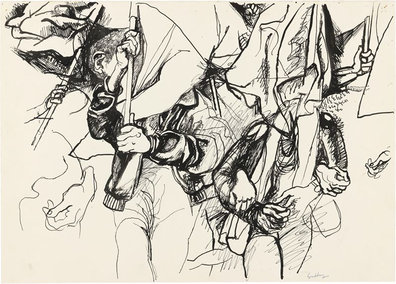 Renato Guttuso - Studio per «maggio '68»