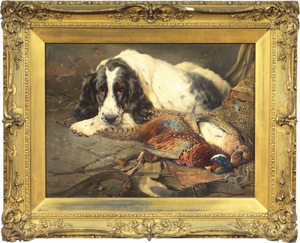 William Woodhouse : Cane con selvaggina  - Olio su tela - Auction Importanti Arredi e Dipinti Antichi - I - Casa d'aste Farsettiarte
