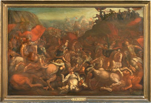 Antonio Tempesta (attr. a) : Battaglia di Annibale contro Roma  - Olio su tela - Asta Importanti Arredi e Dipinti Antichi - I - Casa d'aste Farsettiarte
