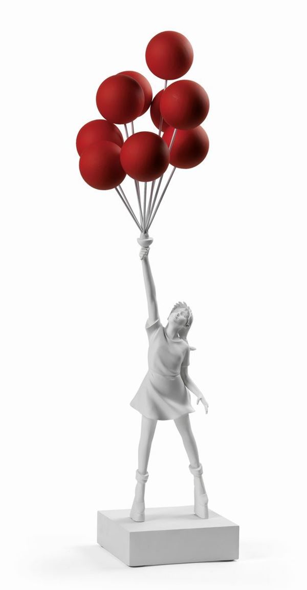Banksy (after) - Flyng Ballons Girl (Red)