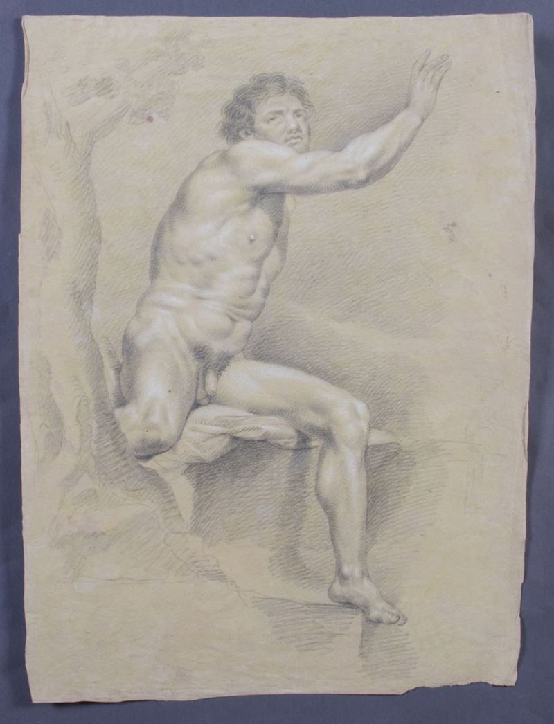 Scuola Emiliana del XVII Secolo - Nudo Maschile