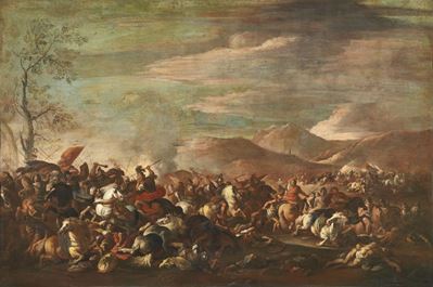 Due Opere Raffiguranti «battaglia di Cavalleria»